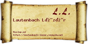 Lautenbach Lázár névjegykártya